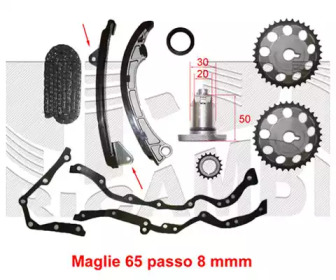 Комплект цепи привода распредвала KM International KCD038