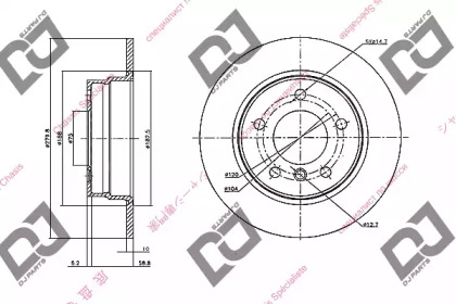 Тормозной диск DJ PARTS BD1632