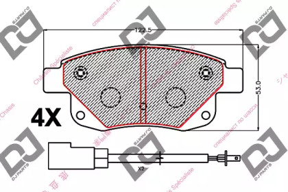 Комплект тормозных колодок DJ PARTS BP2182