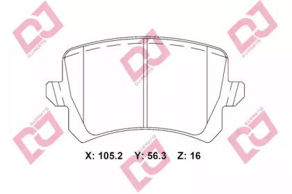 Комплект тормозных колодок DJ PARTS BP2253