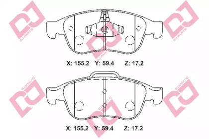 Комплект тормозных колодок DJ PARTS BP2331