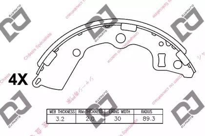 Комлект тормозных накладок DJ PARTS BS1412