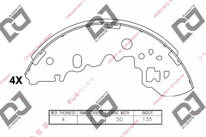 Комлект тормозных накладок DJ PARTS BS1421