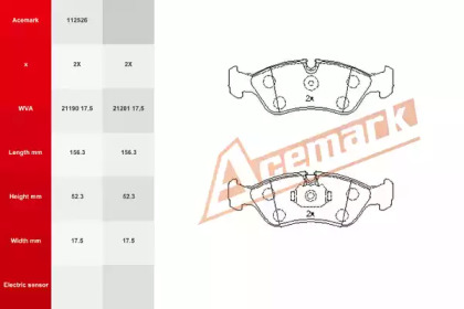 Комплект тормозных колодок ACEMARK 112526