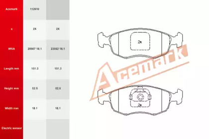 Комплект тормозных колодок ACEMARK 112610