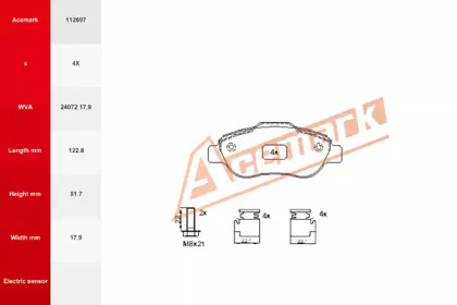 Комплект тормозных колодок ACEMARK 112697