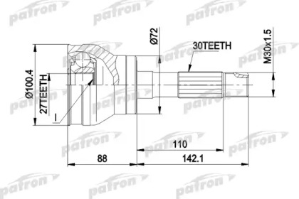 Шарнирный комплект PATRON PCV1002