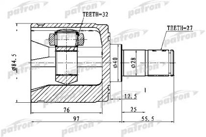 Шарнирный комплект PATRON PCV1022