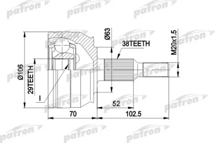 Шарнирный комплект PATRON PCV1033