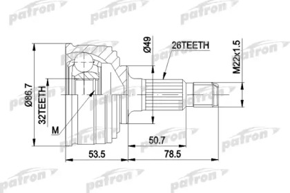 Шарнирный комплект PATRON PCV1045