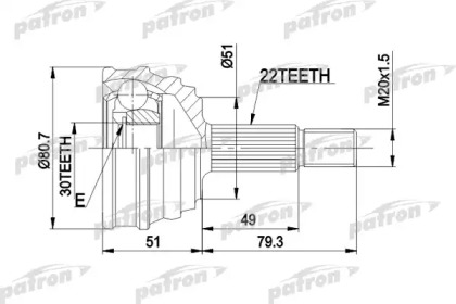 Шарнирный комплект PATRON PCV1049