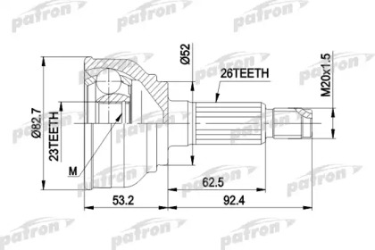 Шарнирный комплект PATRON PCV1069