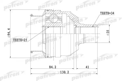 Шарнирный комплект PATRON PCV1072