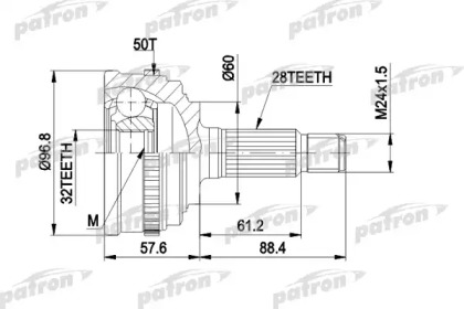 Шарнирный комплект PATRON PCV1131A