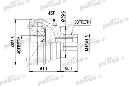 Шарнирный комплект PATRON PCV1140