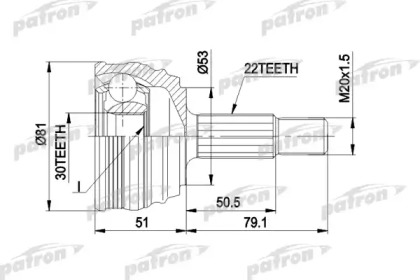 Шарнирный комплект PATRON PCV1190