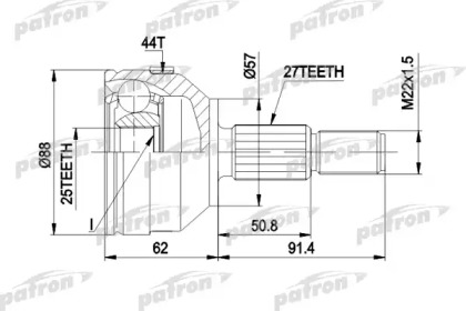 Шарнирный комплект PATRON PCV1200