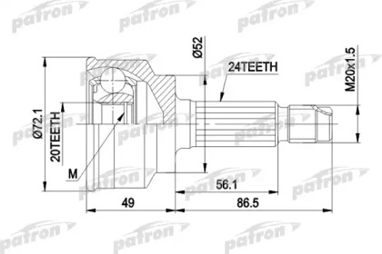 Шарнирный комплект PATRON PCV1261