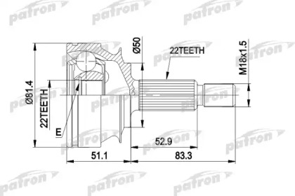 Шарнирный комплект PATRON PCV1273