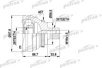 Шарнирный комплект PATRON PCV1277