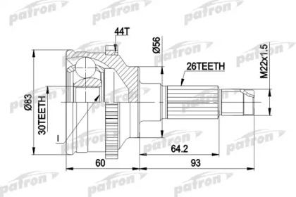 Шарнирный комплект PATRON PCV1304A