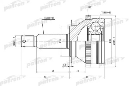 Шарнирный комплект PATRON PCV1350