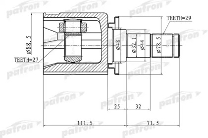 Шарнирный комплект PATRON PCV1358