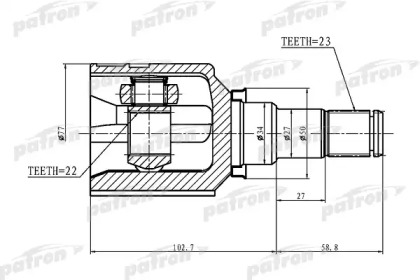 Шарнирный комплект PATRON PCV1439