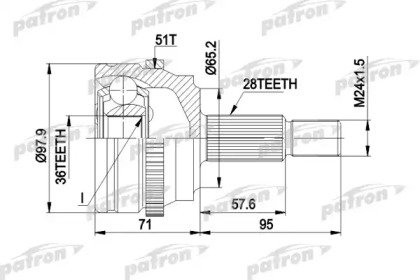 Шарнирный комплект PATRON PCV1453