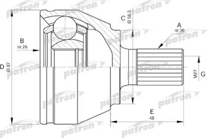 Шарнирный комплект PATRON PCV1510