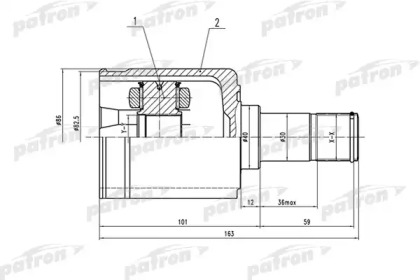 Шарнирный комплект PATRON PCV1513