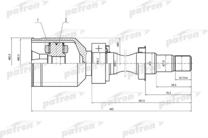 Шарнирный комплект PATRON PCV1567