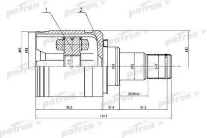 Шарнирный комплект PATRON PCV1570