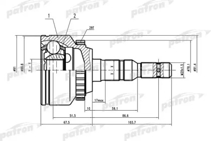 Шарнирный комплект PATRON PCV1618