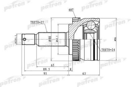 Шарнирный комплект PATRON PCV3036