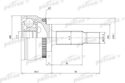 Шарнирный комплект PATRON PCV3745