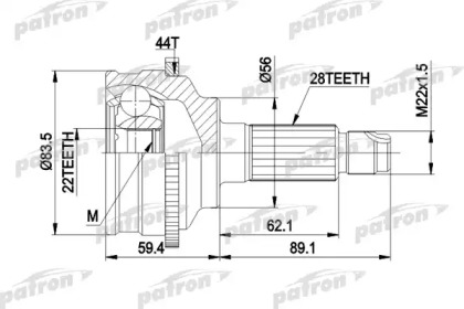 Шарнирный комплект PATRON PCV3850