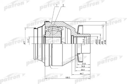 Шарнирный комплект PATRON PCV4843