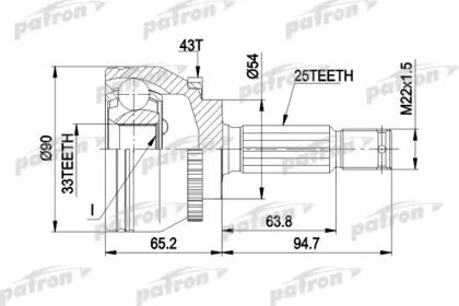 Шарнирный комплект PATRON PCV5052