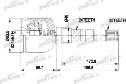 Шарнирный комплект PATRON PCV9537