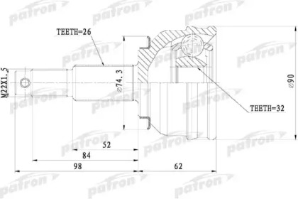 Шарнирный комплект PATRON PCV9819