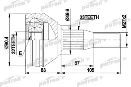 Шарнирный комплект PATRON PCV9838