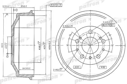 Тормозный барабан PATRON PDR1048