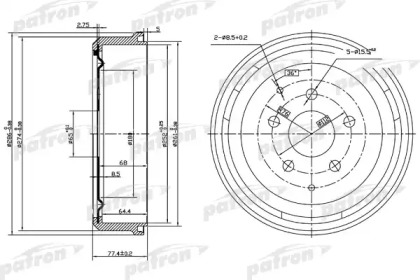 Тормозный барабан PATRON PDR1196