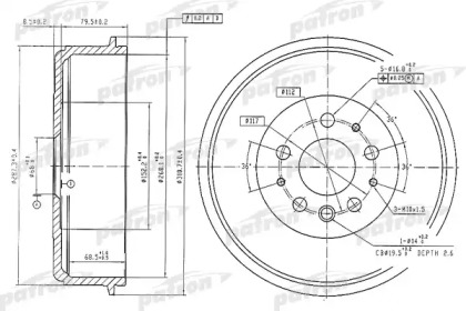 Тормозный барабан PATRON PDR1210