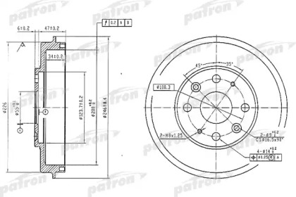 Тормозный барабан PATRON PDR1573