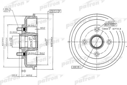 Тормозный барабан PATRON PDR1584