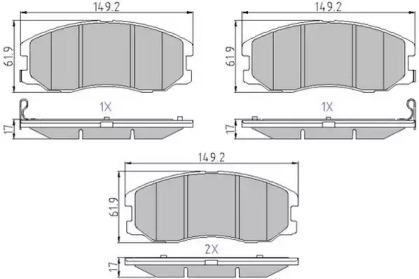 Комплект тормозных колодок MOTAQUIP LVXL1345