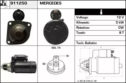 Стартер EDR 911250