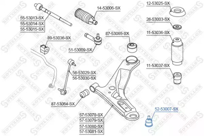 Шарнир STELLOX 52-53007-SX